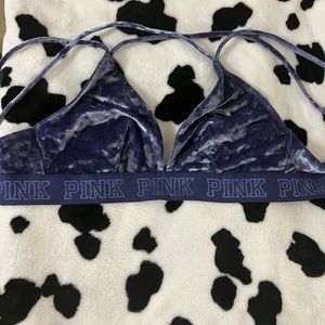 Pink Suede Cami Bras (2) Blue and Black